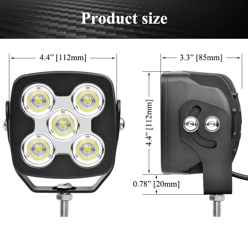 4.7 Inch 50W Square Flood LED Work Light for Mechanics