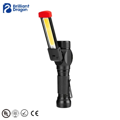 Tête rotative de haute qualité, éclairage clignotant rouge, lampe d'inspection de travail Portable, Mini projecteur LED, lampe de travail d'urgence COB LED rechargeable pour Camping