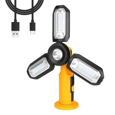 Brightenlux 2022 Nouveau design haute luminosité pliable magnétique LED rechargeable par USB lampe de travail avec fonction de banque d'alimentation