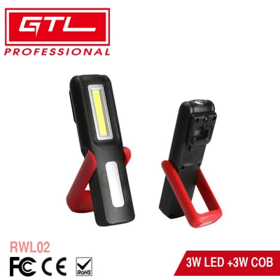 Lampe torche d'inspection XPE, lampe de travail LED à chargement COB avec indicateur de batterie, base magnétique et crochet, outils mécaniques pour atelier, établi (RWL02)